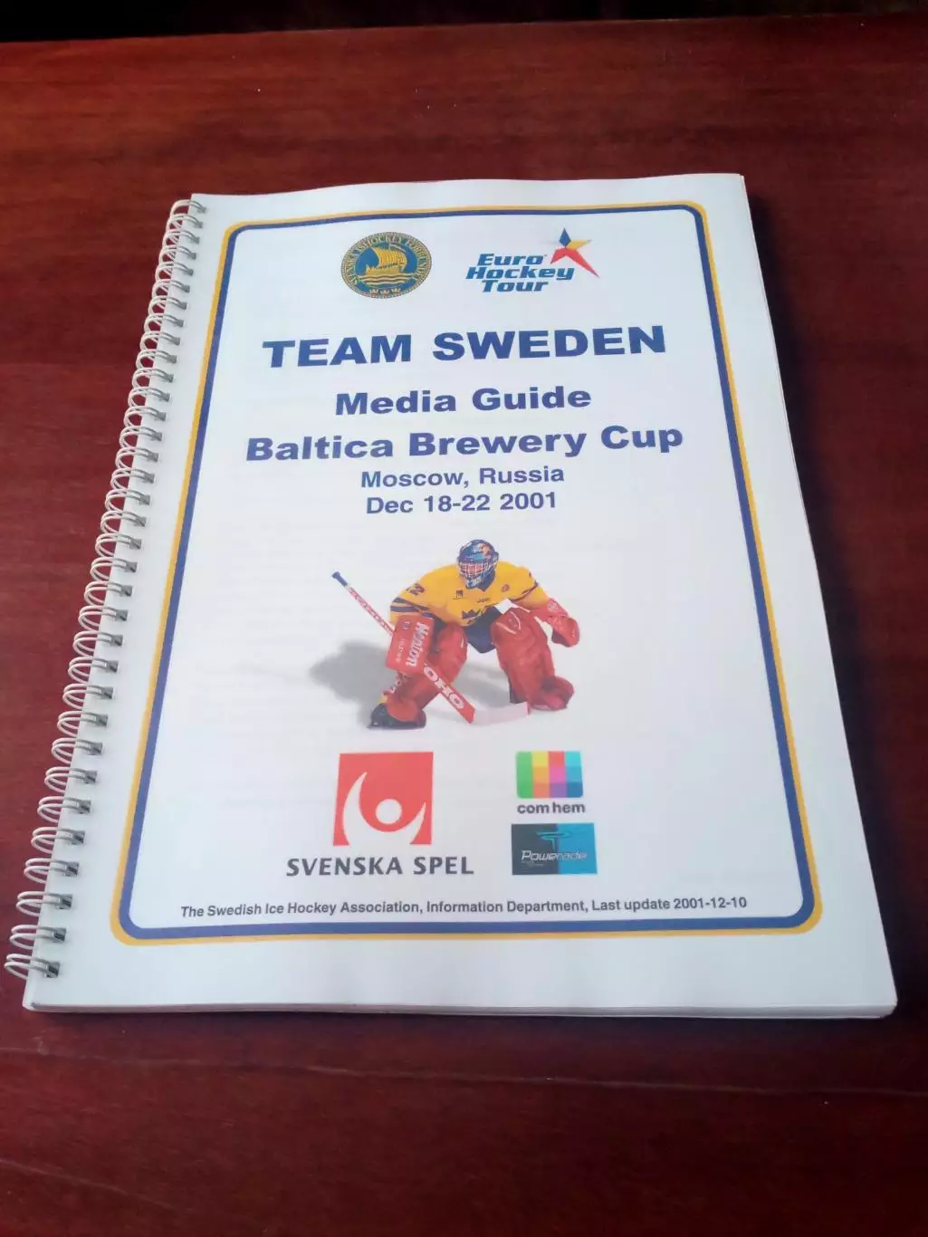 Еврохоккейтур. Сборная Швеции. Кубок Балтики, 18-22.12.2001
