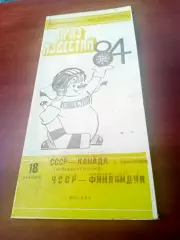 Приз Известий, 18.12.1984. СССР-Канада (ветераны), ЧССР- Финляндия