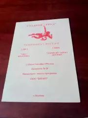 Ока Коломна - Торпедо-дубль Москва. 5 октября 1996 год - АКЦИЯ