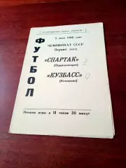 Спартак Орджоникидзе - Кузбасс Кемерово. 3 июля 1980 год