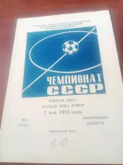 ТОЗ Тула - Локомотив Калуга. 2 мая 1981 год