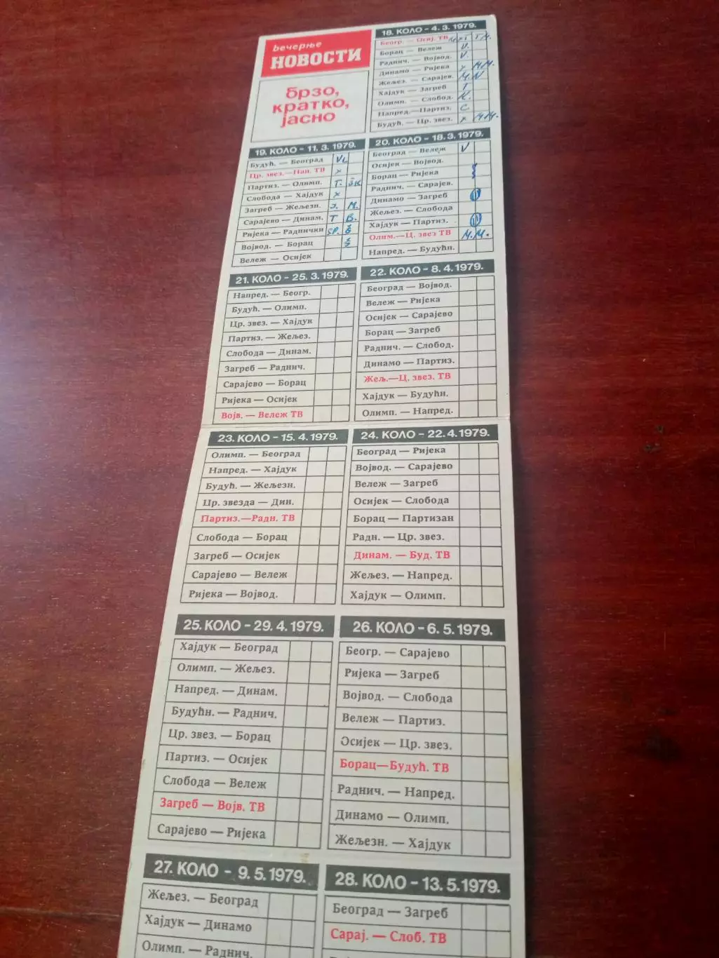 Матчи, 1979 год - ФУТБОЛ