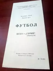 ЦСКА - Гурия Ланчхути. 31 августа 1989 год