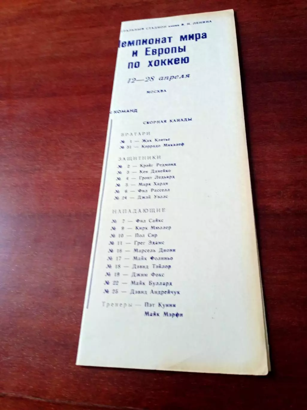 Хоккей. Чемпионат мира и Европы. 1986 год - Составы сборных