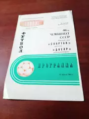 Спартак Москва - Днепр Днепропетровск. 31 марта 1983 год
