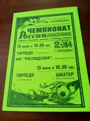Торпедо Рубцовск, 2014 г - ФК Распадская, Шахтер Прокопьевск,13 и 15 июня