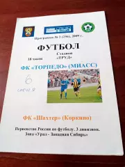 АКЦИЯ. Торпедо Миасс - Шахтер Коркино. 6.06.2009 + 2 календарика