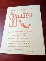 Кривбасс Кривой Рог - Заря Ворошиловград. 15 октября 1986 год