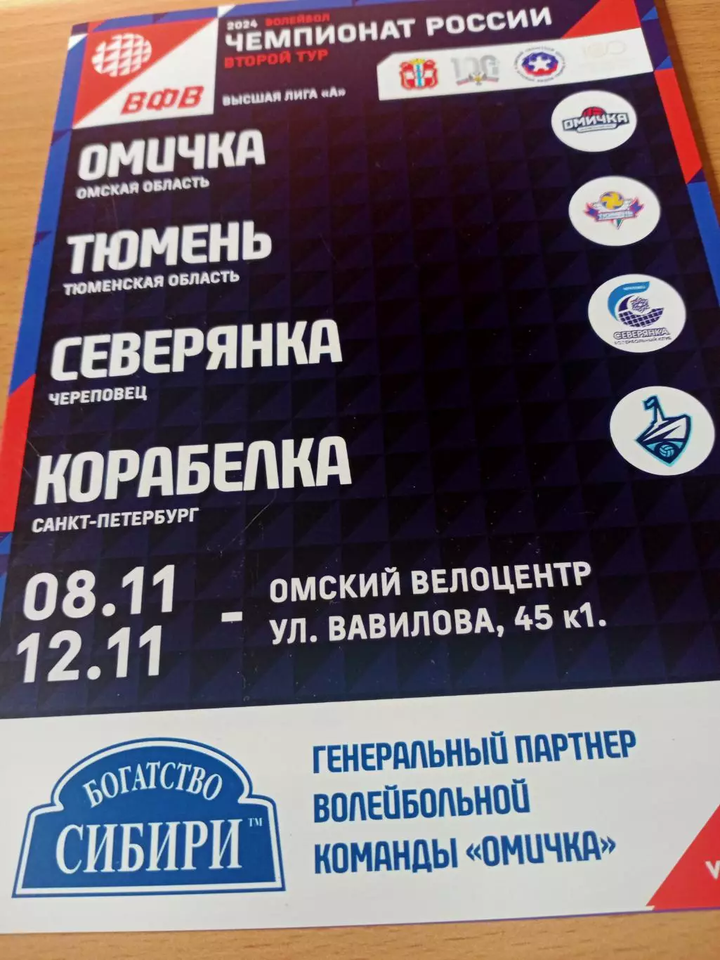 Высшая лига А. Тур в Омске. 8 - 12 ноября 2023 год - см.состав