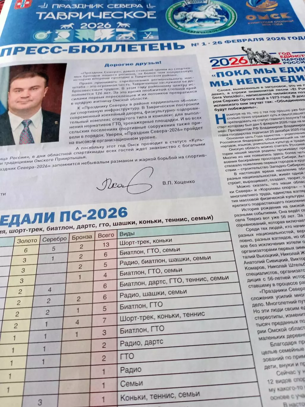 Омская область. 56 Праздник Севера. Таврическое-2026. Выпуск №1