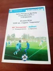 Кубок России. ФК Распадская Междуреченск - Байкал Иркутск. 26 июля 2014 год