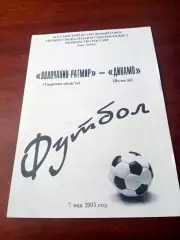 Волочанин-Ратмир Вышний Волочек - Динамо Вологда. 7 мая 2003 год