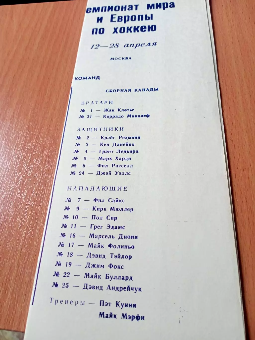 1986 год. Москва. Составы всех сборных