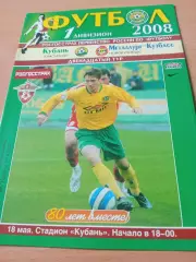 Кубань Краснодар - Металлург-Кузбасс Новокузнецк. 18 мая 2008 год