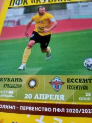 Кубань Краснодар - ФК Ессентуки. 20 апреля 2021 год