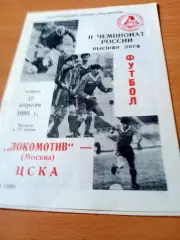 Локомотив Москва - ЦСКА. 17 апреля 1993 год