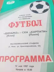 Кубок СССР. Динамо Киев - СКА Карпаты Львов. 14 мая 1987 год
