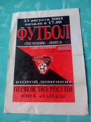 Текстильщик Иваново - Зенит-2 Санкт-Петербург. 23 августа 2003 год