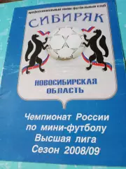 МФК Сибиряк Новосибирск. Сезон-2008/2009 - Без скидок