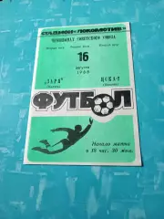Заря Калуга - ЦСКА-2 Москва. 16 августа 1988 год