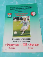 Финал. Фортуна Мытищи - ФК Истра. 22 августа 2005 год