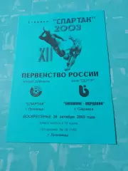 Спартак Луховицы - Биохимик-Мордовия Саранск. 26 октября 2003 год