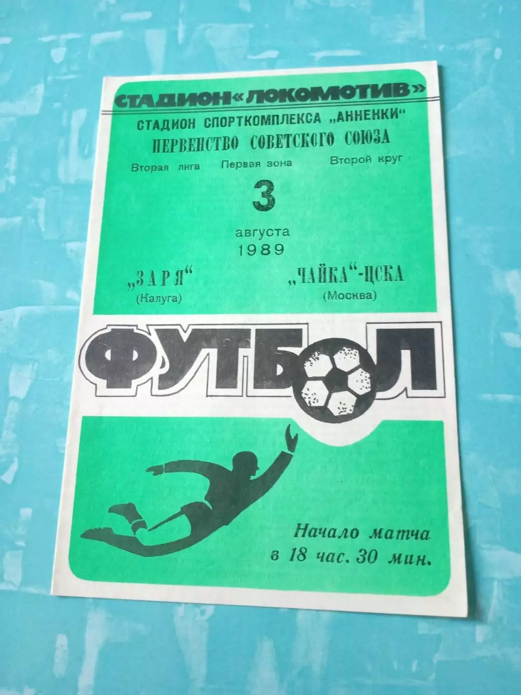 Заря Калуга - Чайка-ЦСКА Москва. 3 августа 1989 год