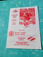 Знамя труда Орехово-Зуево - Спартак Тамбов. 2 августа 2008 год