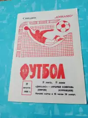 Динамо Киров - Крылья Советов Куйбышев. 11 августа 1988 год
