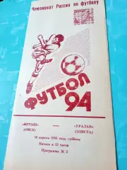 Иртыш Омск - Уралан Элиста. 16 апреля 1994 год