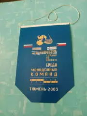 Вымпел с 2 сторон. Хоккей. Международный турнир. Тюмень, 2003 год