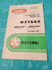 Динамо Москва - Динамо Киев. 29 ноября 1986 год