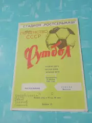 Ростсельмаш - Стрела Воронеж. 9 августа 1982 год