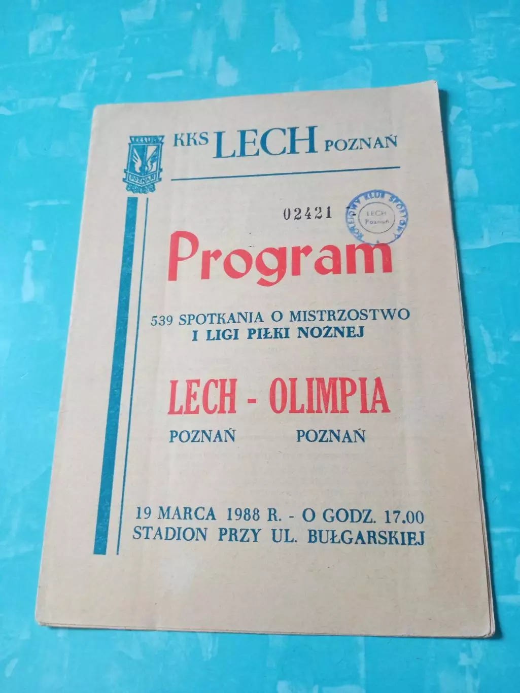 Lech - Olimpia. 1988 год, 19 марта