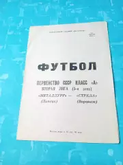 Металлург Липецк - Стрела Воронеж. 12 июля 1984 год