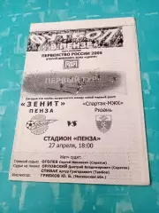 Зенит Пенза - Спартак-МЖК Рязань. 27 апреля 2005 год