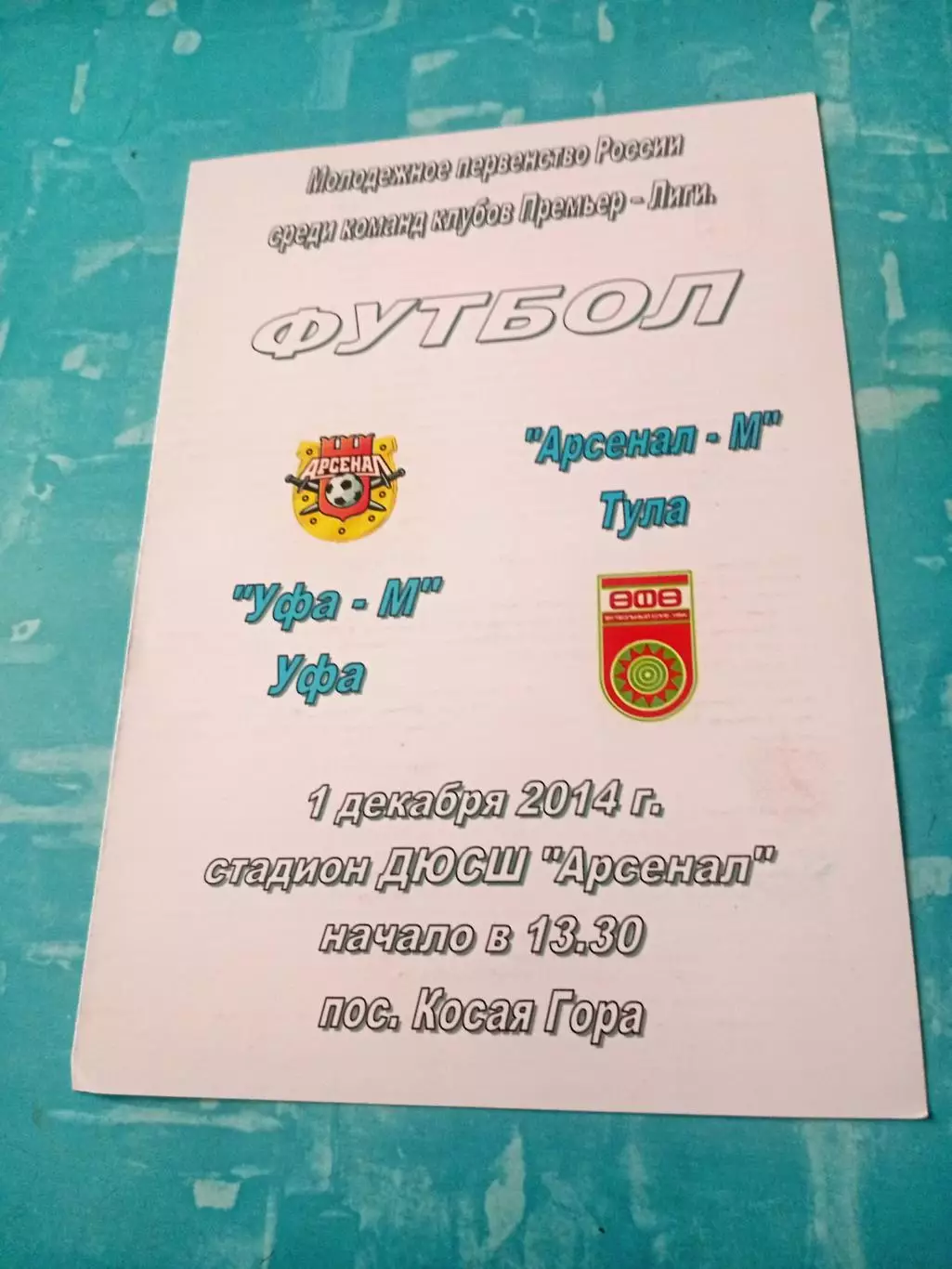 Арсенал-М Тула - ФК Уфа-М. 1 декабря 2014 год