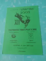 Спартак Луховицы - Дон Новомосковск. 27 мая 2003 год