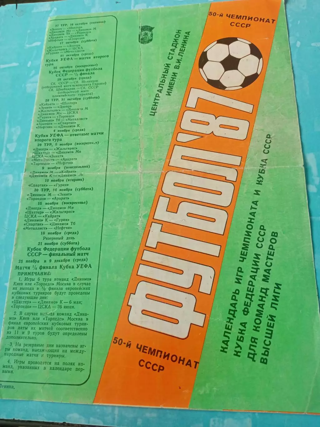 Футбол. Москва. Лужники. 1987 год