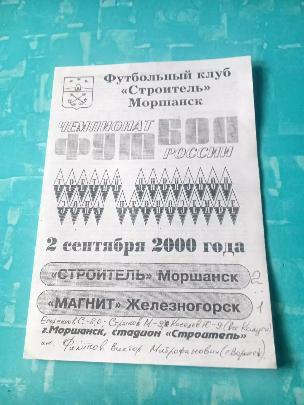 Строитель Моршанск - Магнит Железногорск. 2 сентября 2000 год