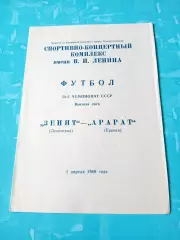Зенит Ленинград - Арарат Ереван. 1 апреля 1989 год