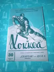 Спартак Москва - ЦСКА. 30 января 1961 год