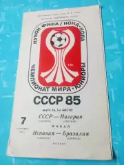 Финал и матч за 3 место. 1985 год