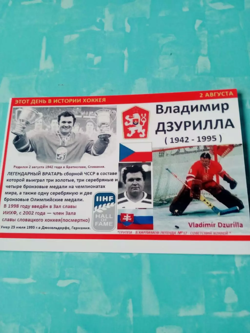 Легендарный вратарь Владимир Дзурилла