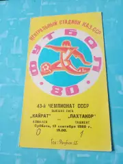 Кайрат Алма-Ата - Пахтакор Ташкент. 13 сентября 1980 год