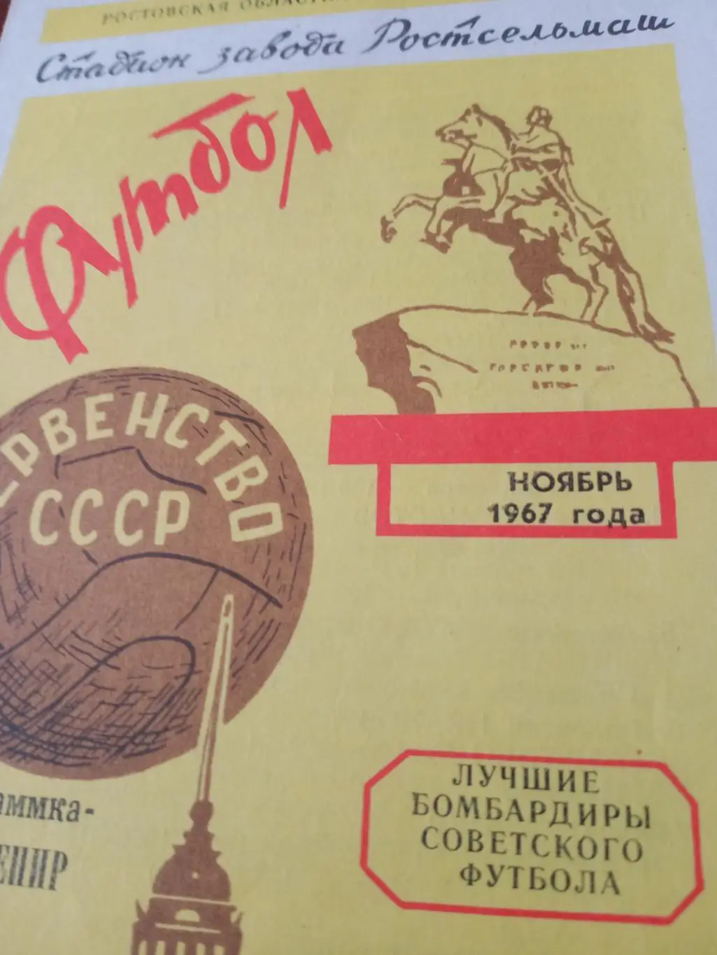 Футбол. Лучшие бомбардиры советского футбола. Ростов. 1967 год