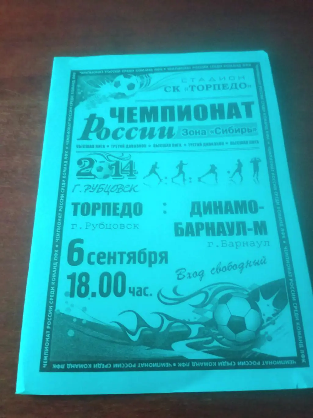 Торпедо Рубцовск - Динамо-М Барнаул. 6 сентября 2014 год