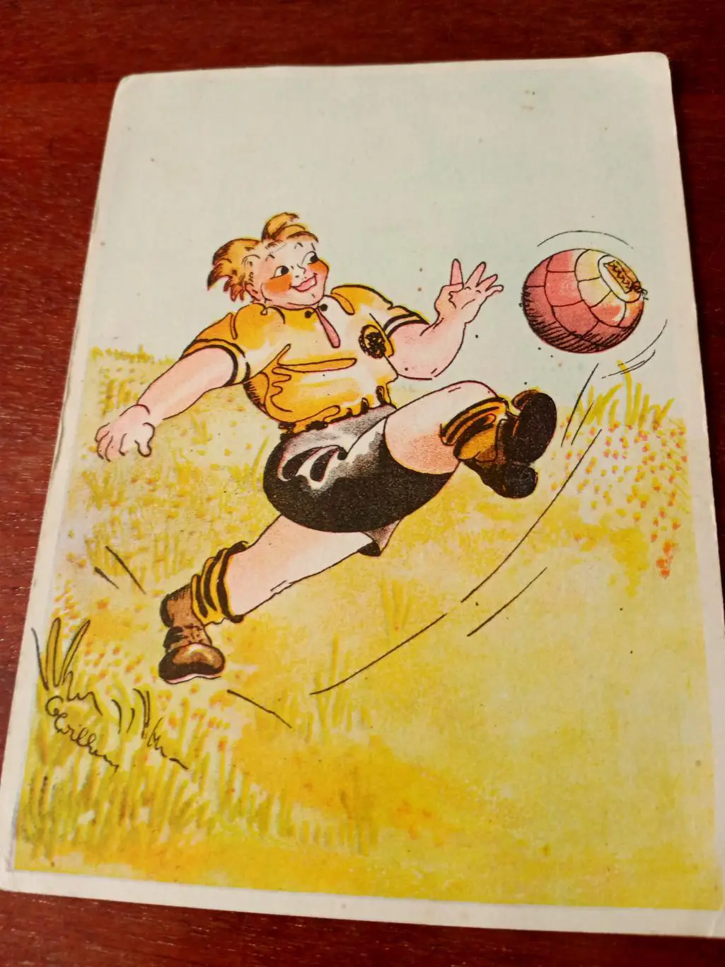 Европа. Футбольная открытка с юмором.