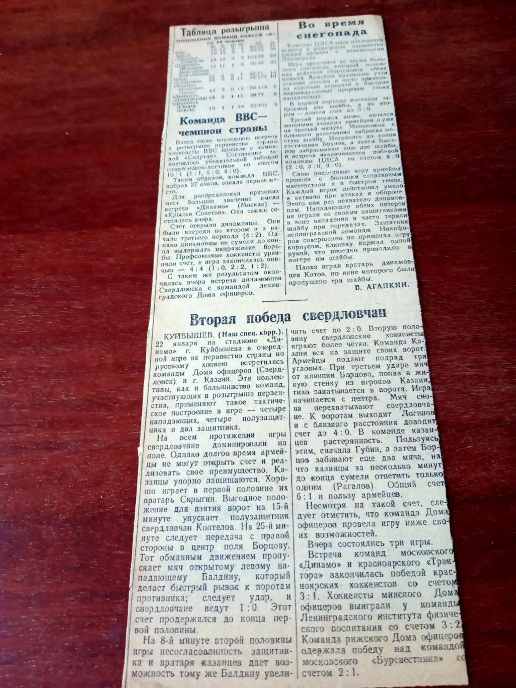 Команда ВВС - чемпион страны и другие заметки