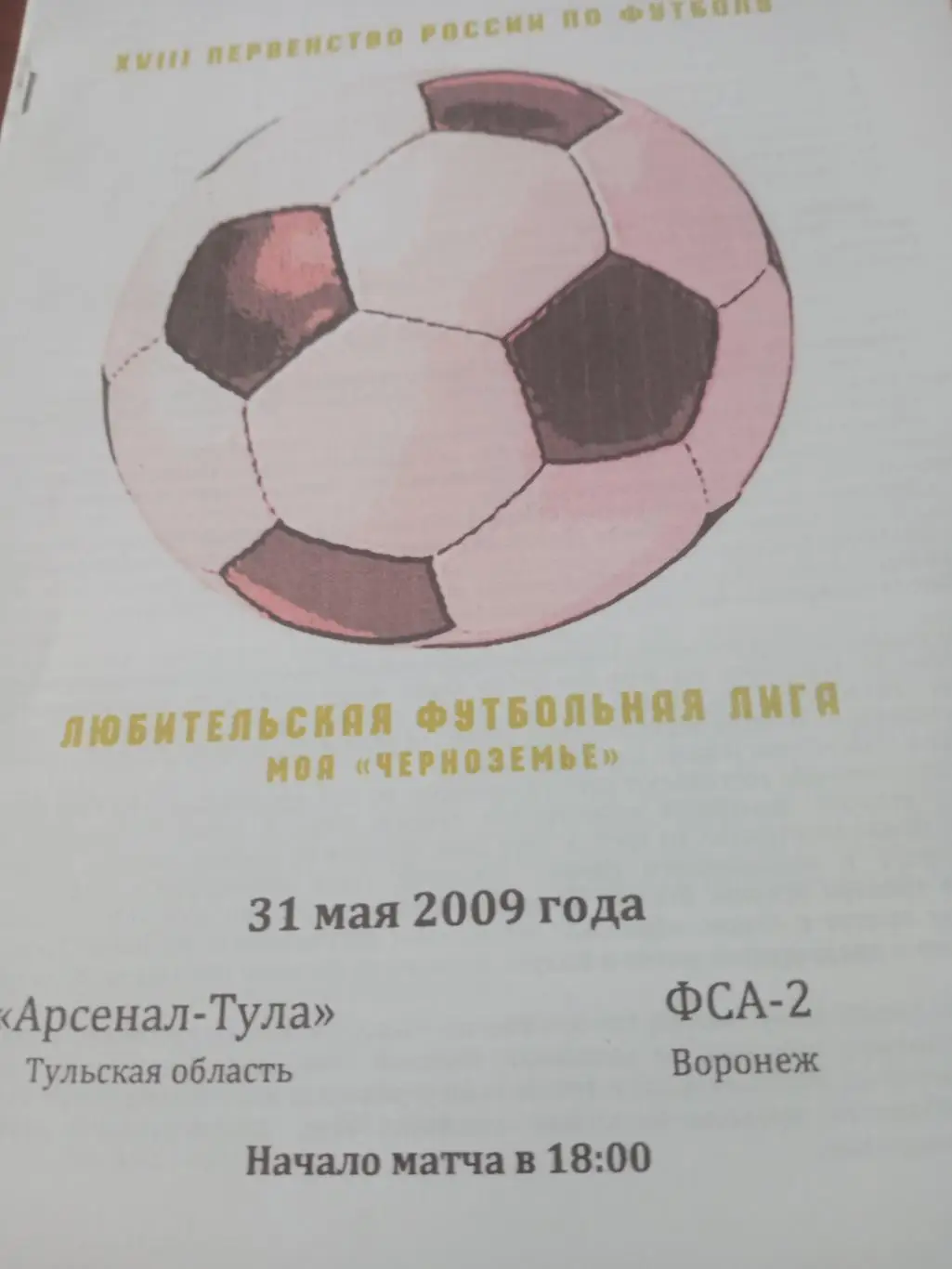 Арсенал-Тула - ФСА-2 Воронеж. 31 мая 2009 год